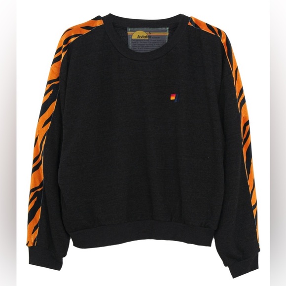 Aviator Nation Other - Aviator Nation TIGER STRIPE RELAXED FITCREW SWEATSHIRT Sz M
